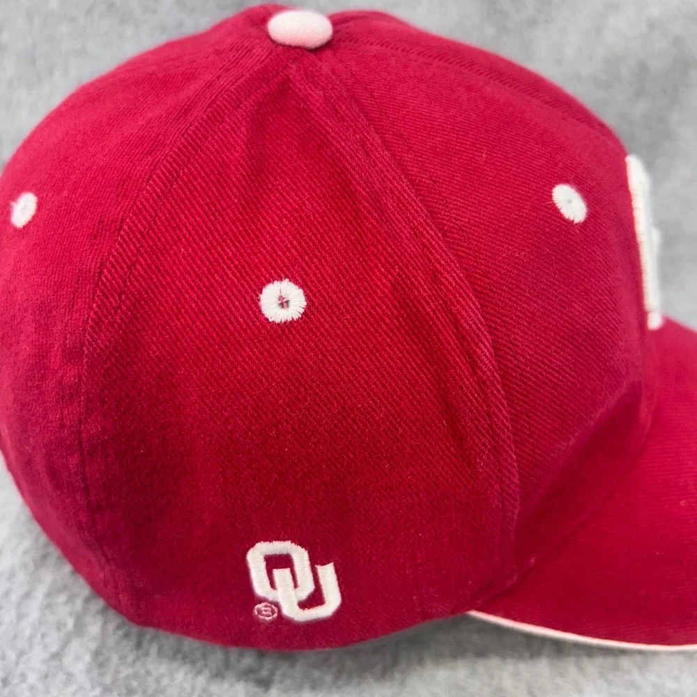 OU Logo Mens Red Signatures Hat Oklahoma Sooners Adjustable OSFM